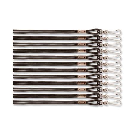 Champion Sports Lanyard, J-Hook Style, 22in Long, Black, 12PK 126BLK